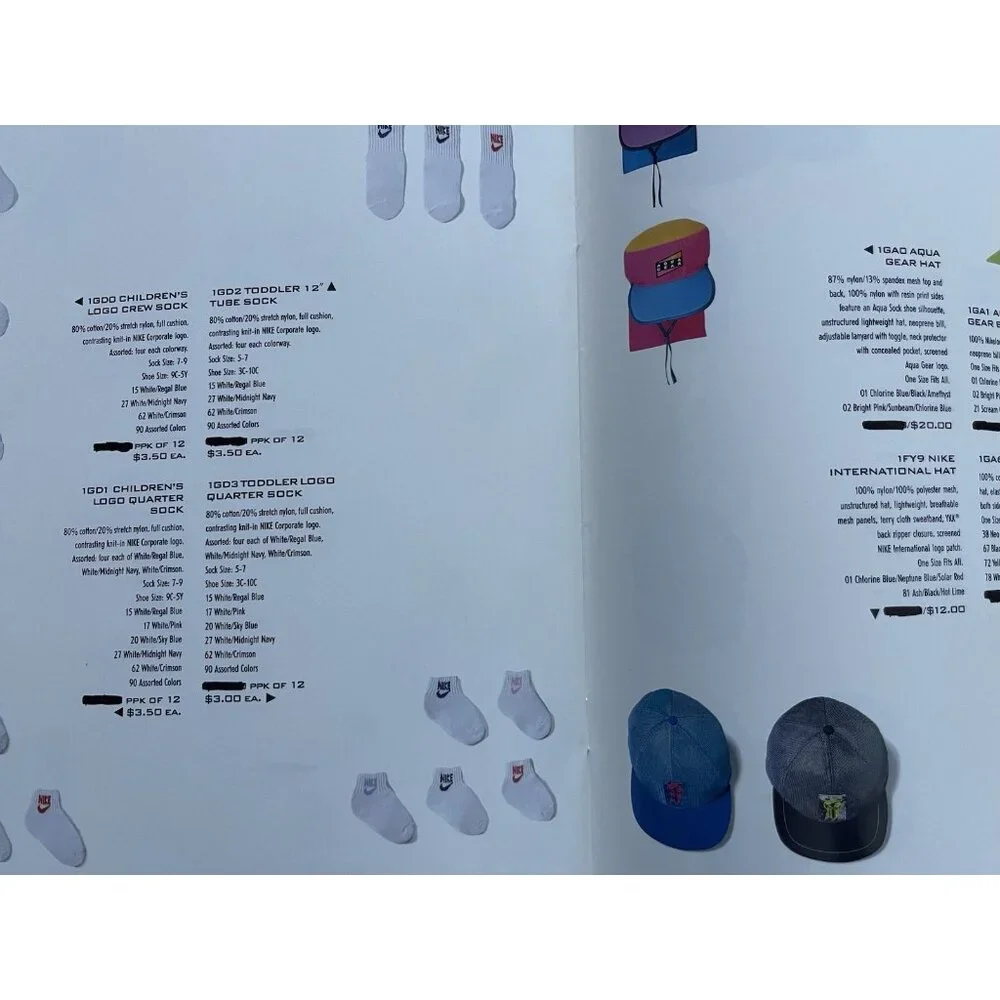 Vintage NIKE‎ Catalog 1991 Spring Accessories Hats Bags Socks Jordan